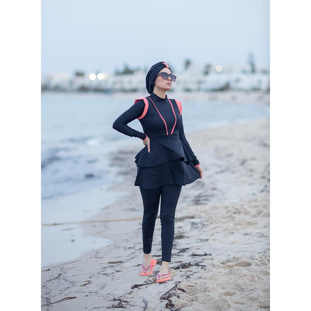 Maillot De Bain Femme Voilée à Volants